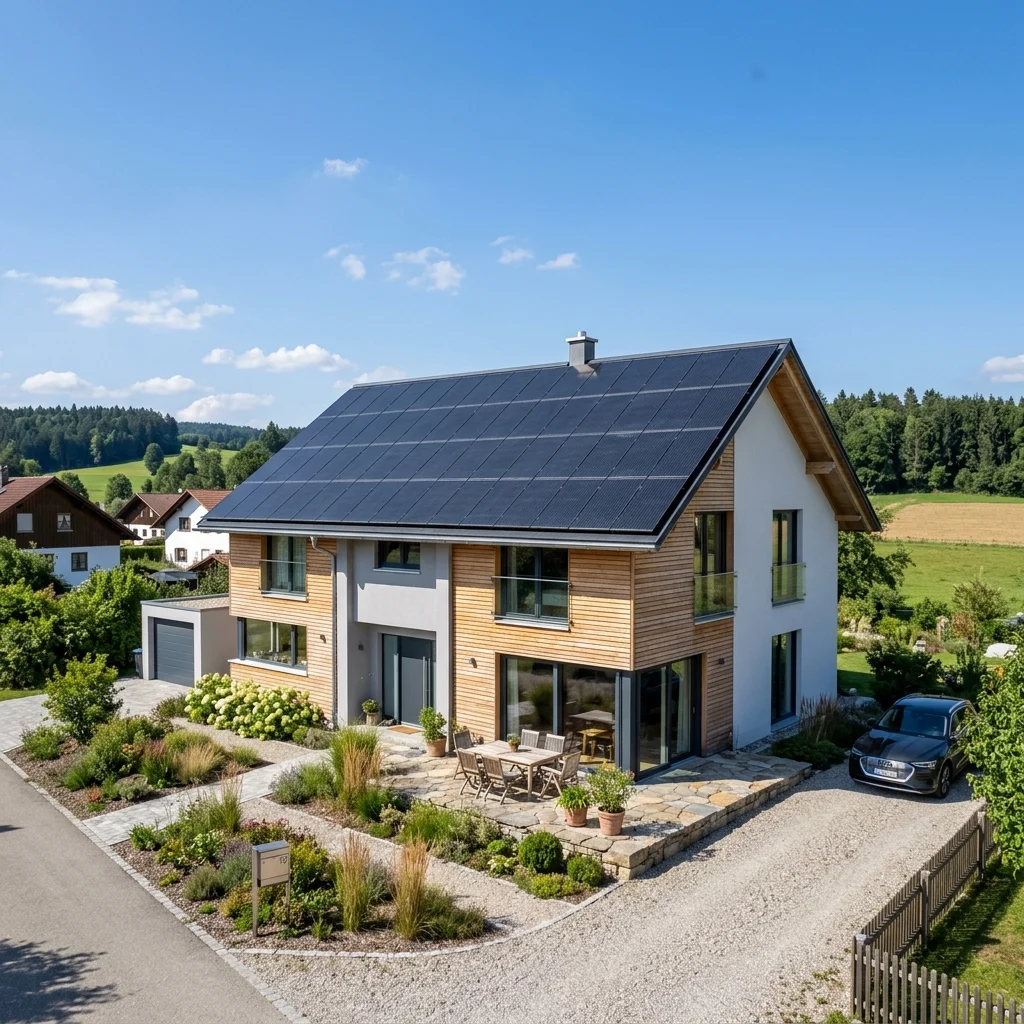 Satteldach mit PV Anlage