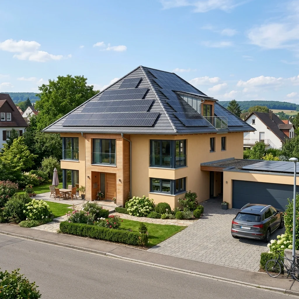 Walmdach mit PV Anlage